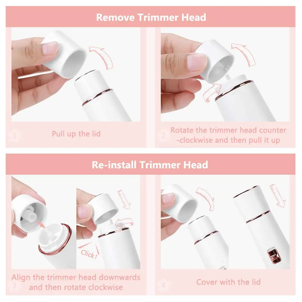 Electric Razors for Women, 4-in-1 Facial Hair Removal, Face Shaver Ebrow Trimmer Pubic Shaver Bikini Trimmer Ladies Shaving
