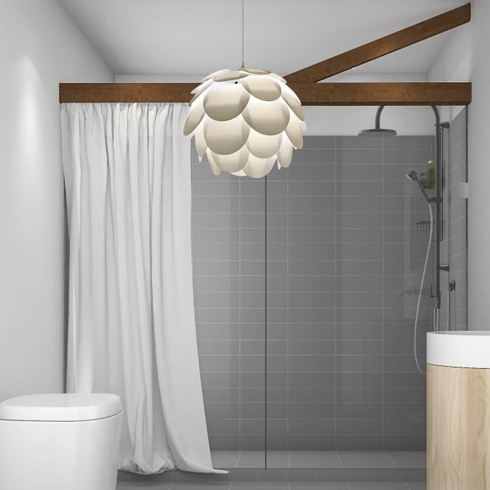 Lotus Flower Lampshade Nordic Style Lamp Protection Lampshade White Decorative Light Cover for Kitchen Bedroom Decor