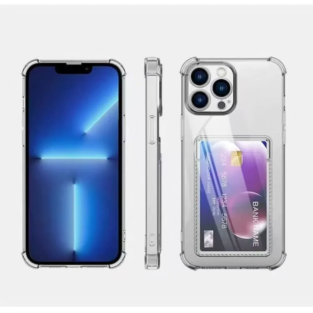 Clear Shockproof Wallet Card Phone Case with Enhanced Protection