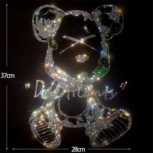 Rhinestone Bear pattern iron 1