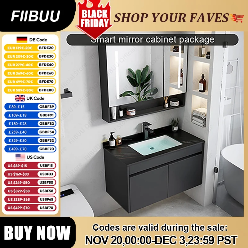 มัลติฟังก์ชั่นห้องน้ํา Vanity โมเดิร์นกระจกตู้แบบบูรณาการอ่างล้างหน้าห้องน้ําตู้อ่างล้างจานเซรามิคเฟอร์นิเจอร์ห้องน้ํา 1