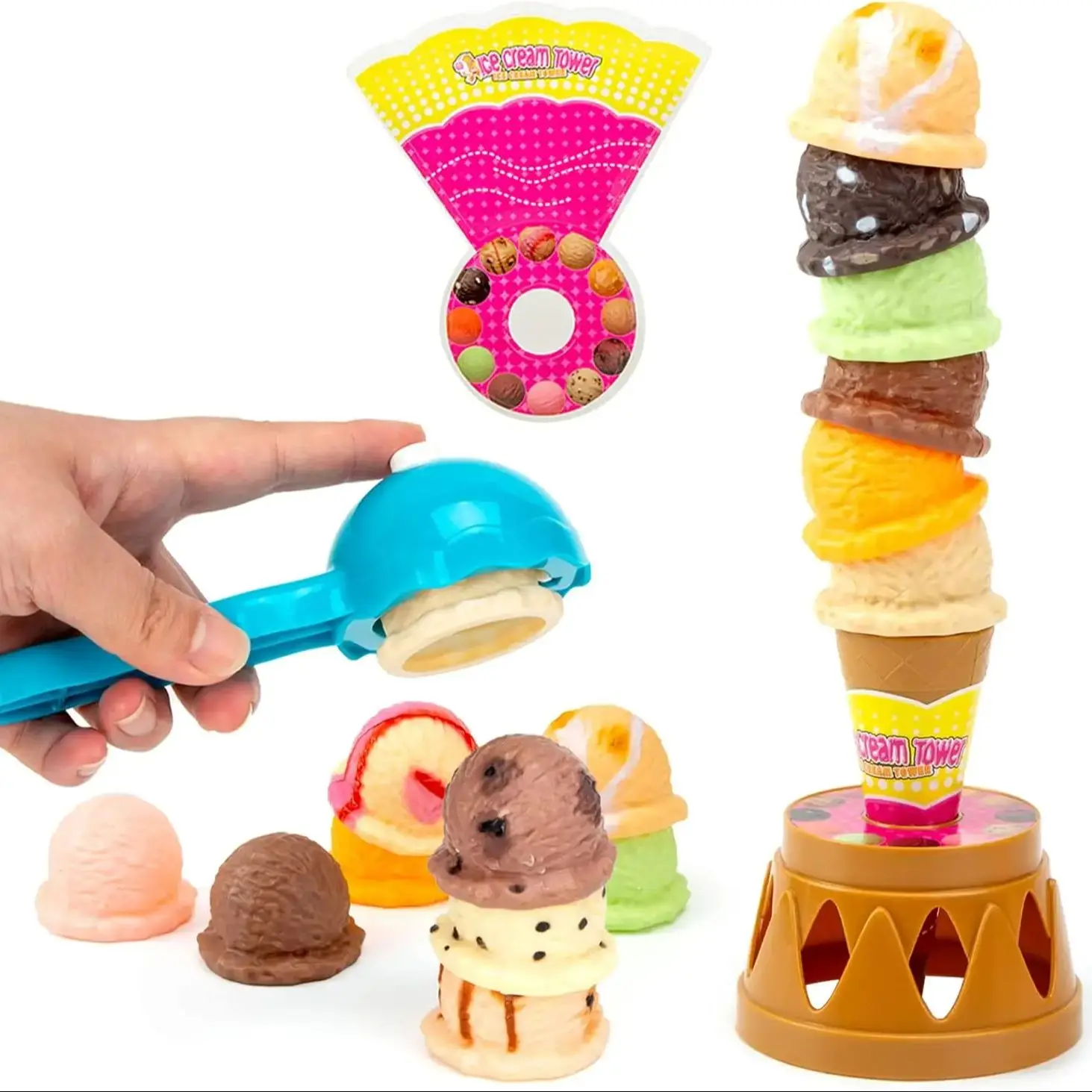 Children Simulation Food Kitchen Toy Ice Cream Stack Up Play Kids Pretend Play Toys Educational Toys For Baby Gifts kitchen toys