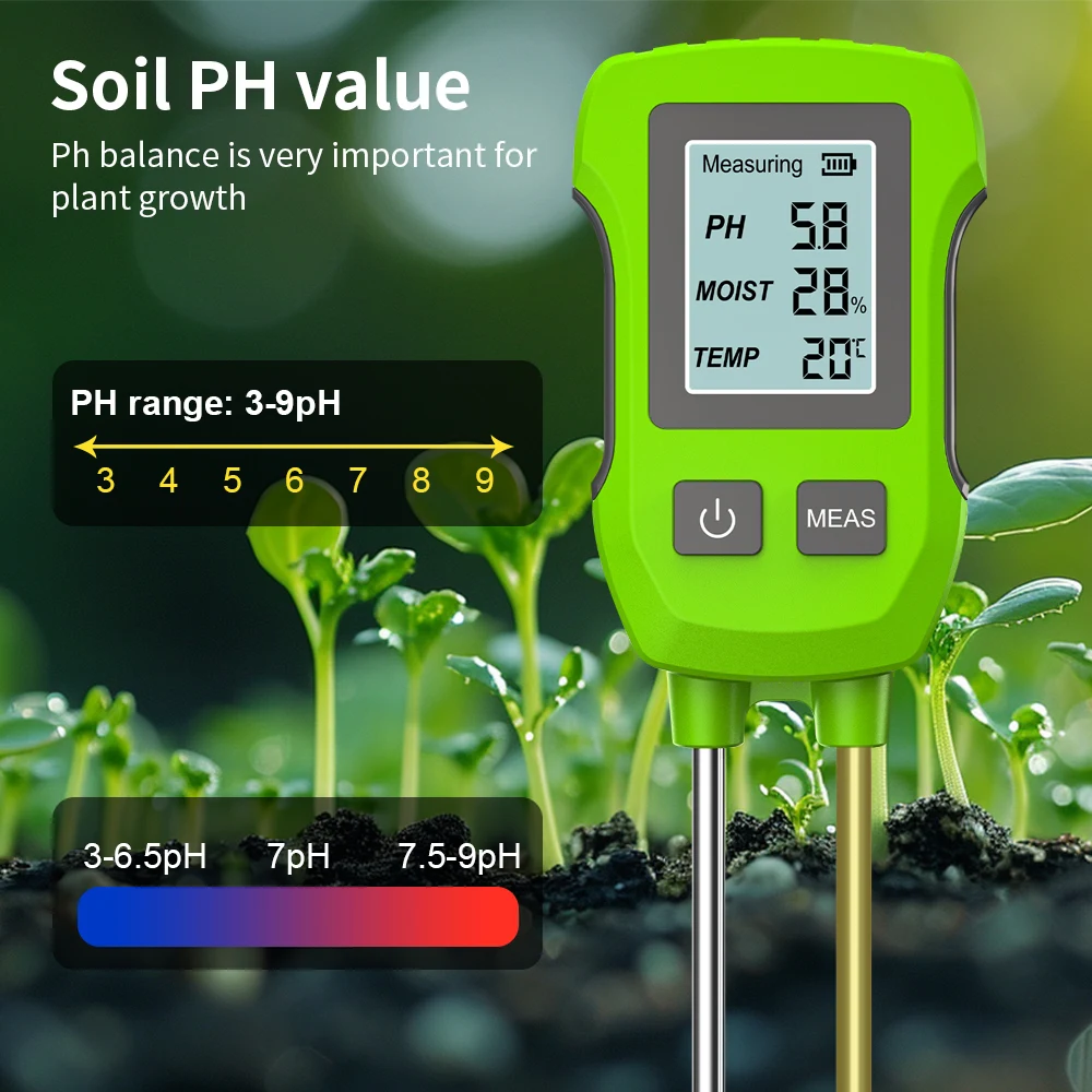 3 in 1 Soil Acidity Temperature Moisture Tester