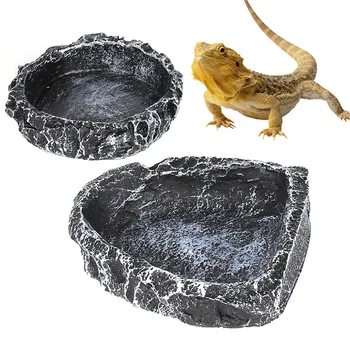 Stone Texture Reptile Feeding Bowl 1