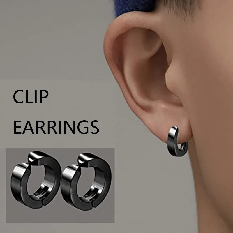 Magnetic Earrings 1 Pc Stainless Steel Clip On Earrings Set Kpop Style for Men Women
