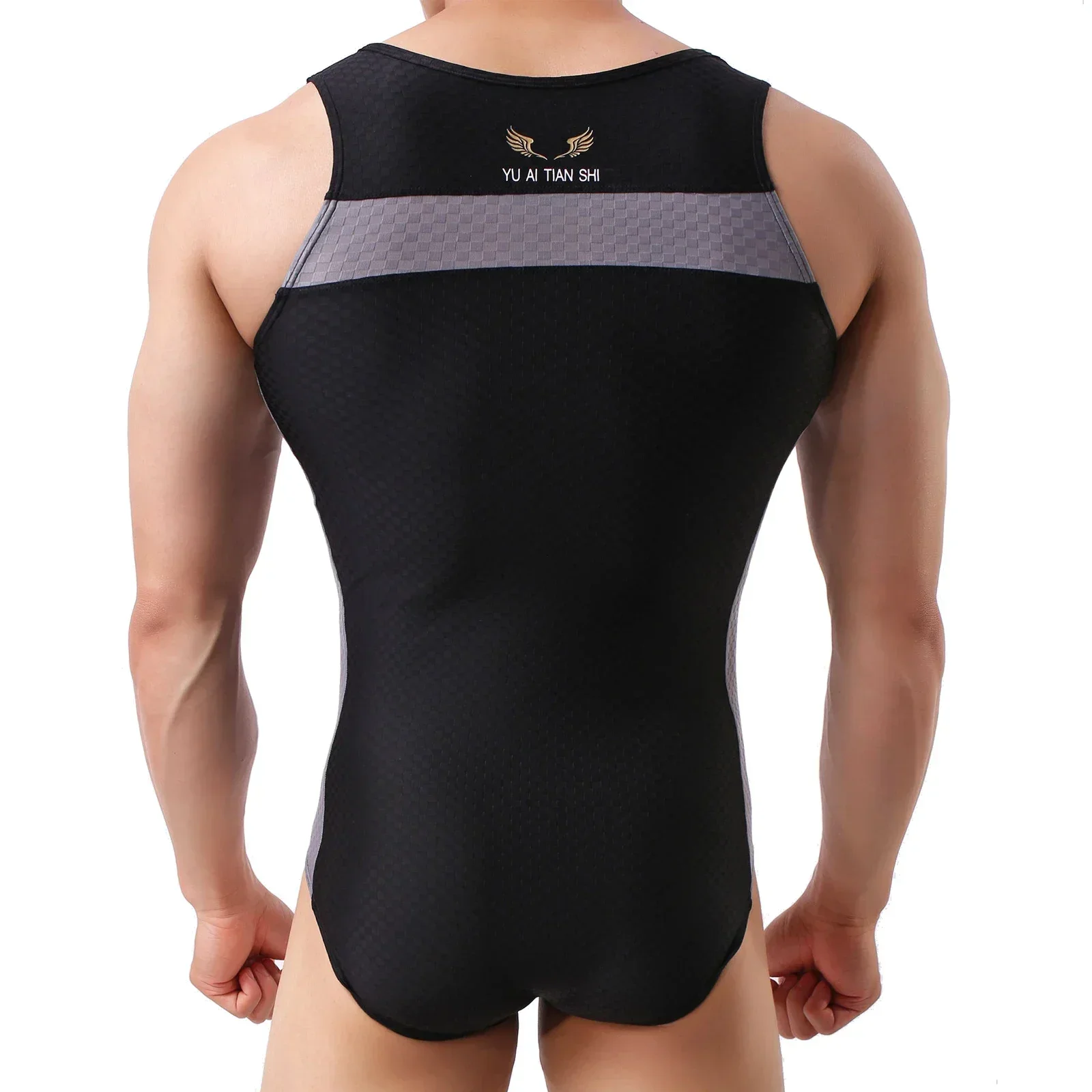 Men Sexy U Convex Pouch Bodysuit Tank Tops Jumpsuits Gym Fitness Wrestling Leotards Bodysuits Underwear Bodybuilding Undershirts