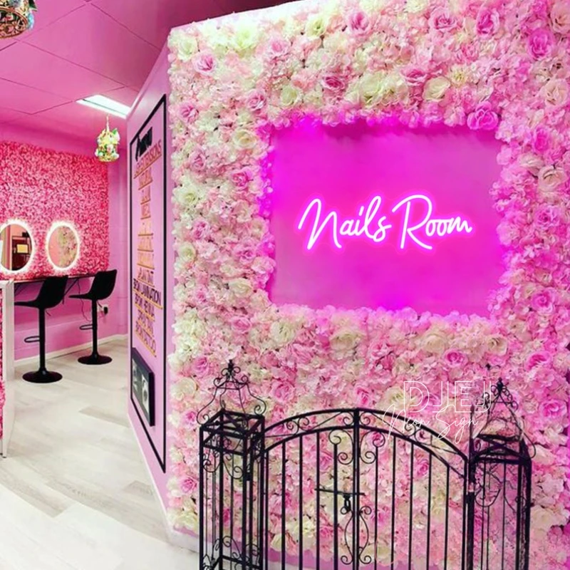 

Неоновая вывеска для салона красоты, индивидуальная неоновая вывеска для салона красоты, яркая светодиодная подсветка, розовая фотовывеска, Офисная подсветка для ногтей