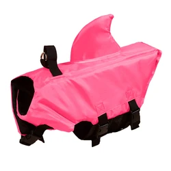 Enhanced Buoyancy Shark Dog Life Jacket with Handle for Swimming and Surfing Safety (Rose Red)