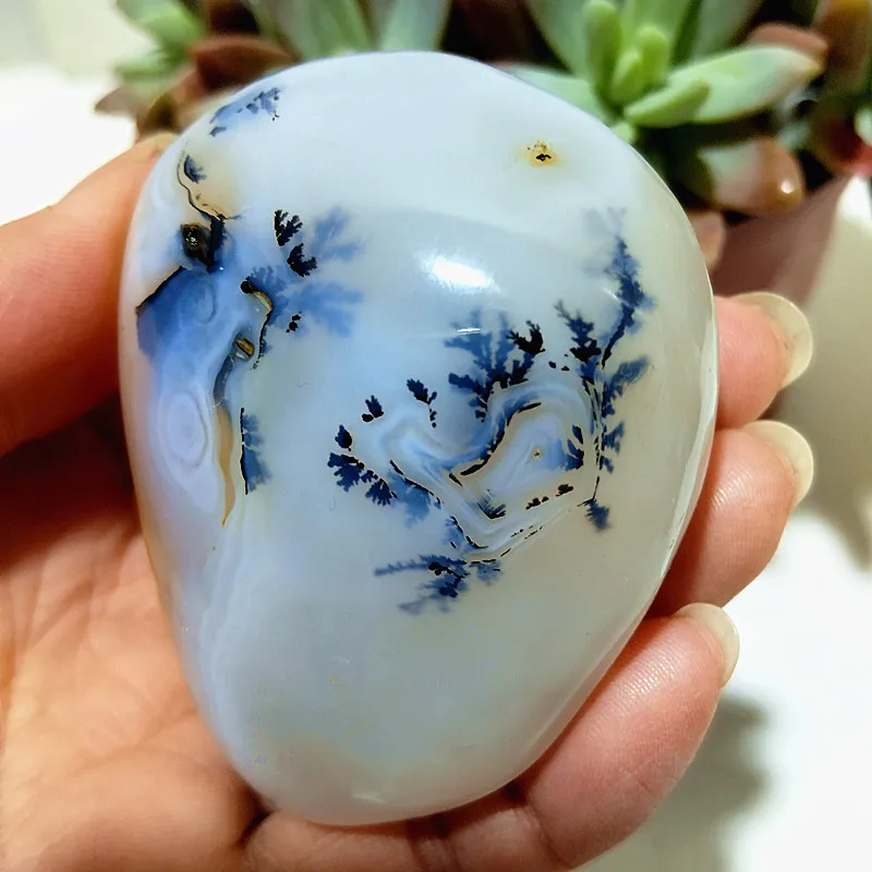 AAA Natural Stone Waterplant Plant Small Tree Agate Palm Stone Spiritual Meditation Yoga Cure Feng Shui Crystal Room Ornament 6