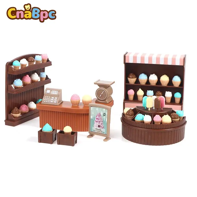 

Cute Dollhouse Milk Cone Ice Cream Simulator Shop Ice-cream Store Ornaments Accessories Decoration Children's Play House Toys