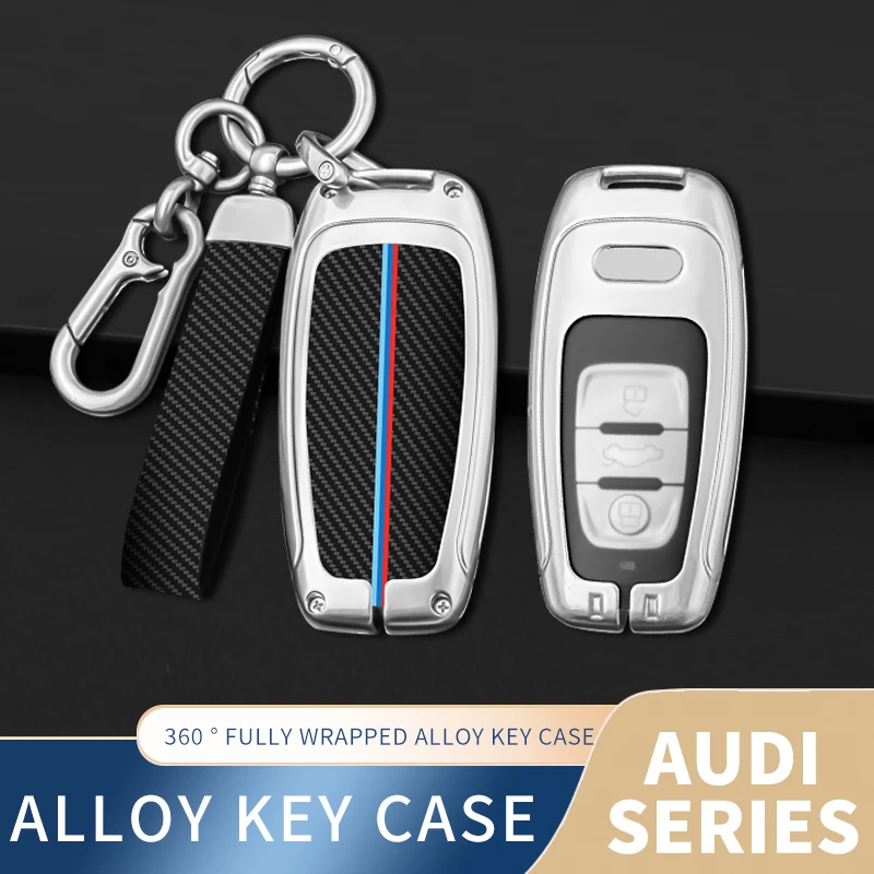 

ABS Carbon Car Key Cover Case Fob Suitable for Audi A4 B9 A5 A6 8S 8W Q5 Q7 4M S4 S5 S7 TT TTS TFSI RS Car Accessaries Keychain