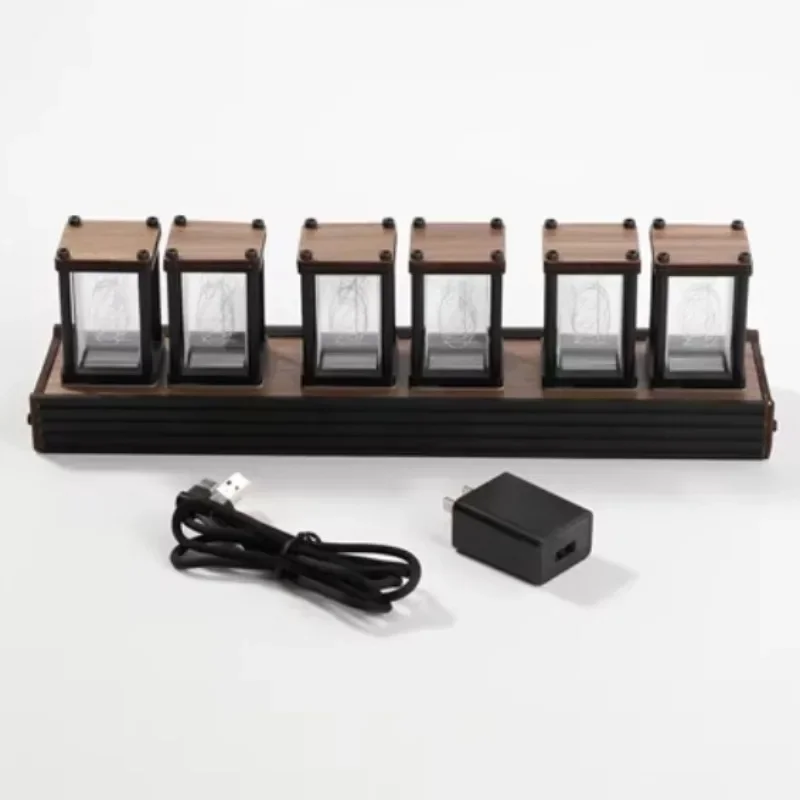 %a Digital Table Clocks Mini Nixie Tube Clock Glow Tube Wood Silent ...