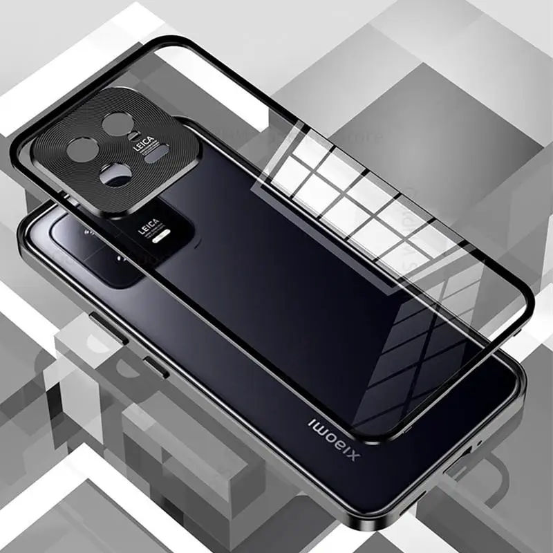 Tempered Glass Phone Case For Xiaomi 13 Pro 5G Funda Aluminium Alloy Bumper Lock Magnet Cover For Mi 13 Pro Metal Lens Protector