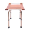 Folding Shower Seat, Adjustable Height, 300lbs Capacity, Waterproof Teak Wood, Non-Slip Legs 3