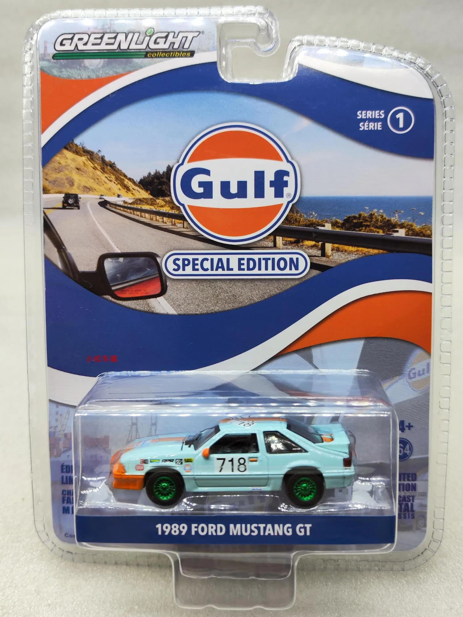 

GreenLight 1/64 1989 Ford Mustang GT 718 gulf Collection of Simulation Alloy Car Model Children Toys