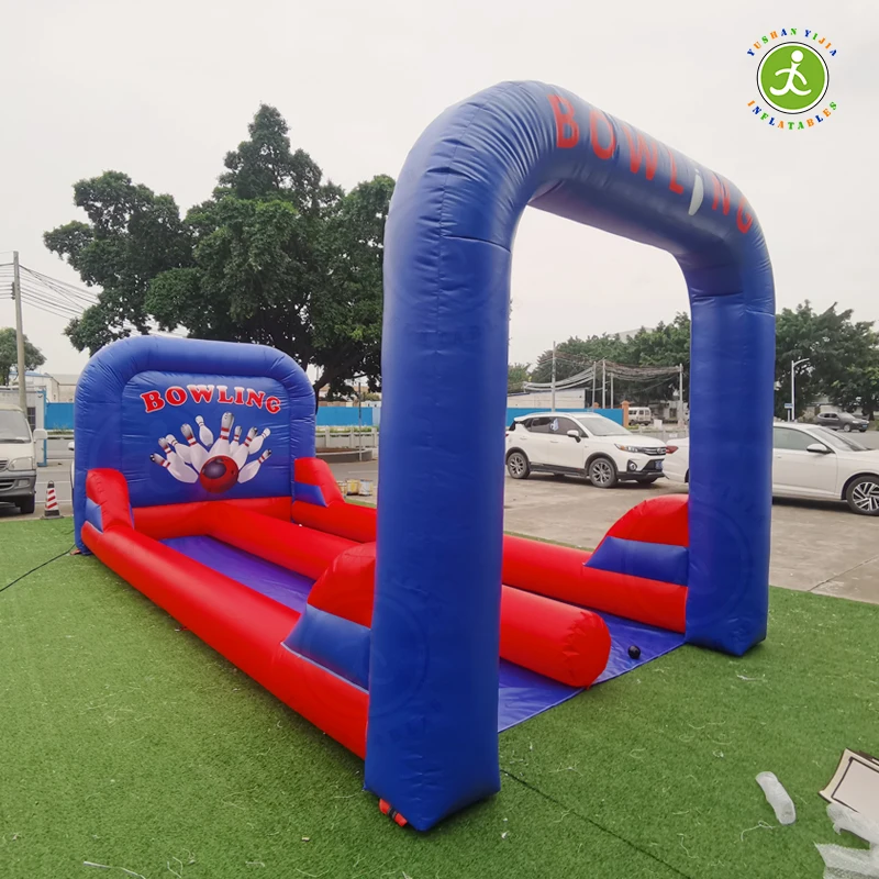 Adult Outdoor Games Inflatable Bowling Pin And Ball Inflatable Bowling Lane Game