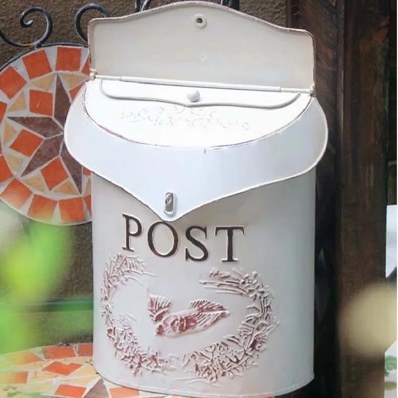Metal Crafts Wall Mounted Mailbox Newspaper Letterbox Creative Living Room Courtyard Villa Outdoor Decoration