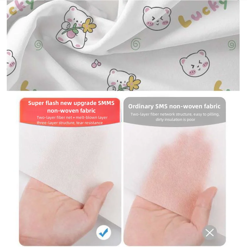 Thickened Disposable Bed Sheets Set Duvet Covers Pillowcases Skin Friendly Material Cartoon Print Hotel Travel