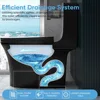 One Piece Toilet,  Dual Flush Toilet with 15.1"W Soft-Close Seat,17" Comfort Height Seat,Standard Elongated Toilet for Bathrooms 4