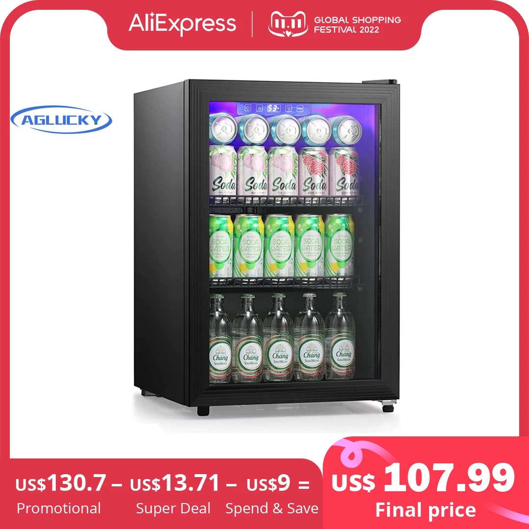 AGLUCKY 1.7/ 2.4/3.1 Cu.Ft Beverage Refrigerator Cooler Mini Fridge Soda Beer Small Wine Champagne Cooler for Home Bar| | - AliExpress