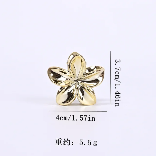 Fashionable Simple Shiny Egg-Shaped Flower Hair Clip，Ladies、Girls Party Hair Accessories 4cm