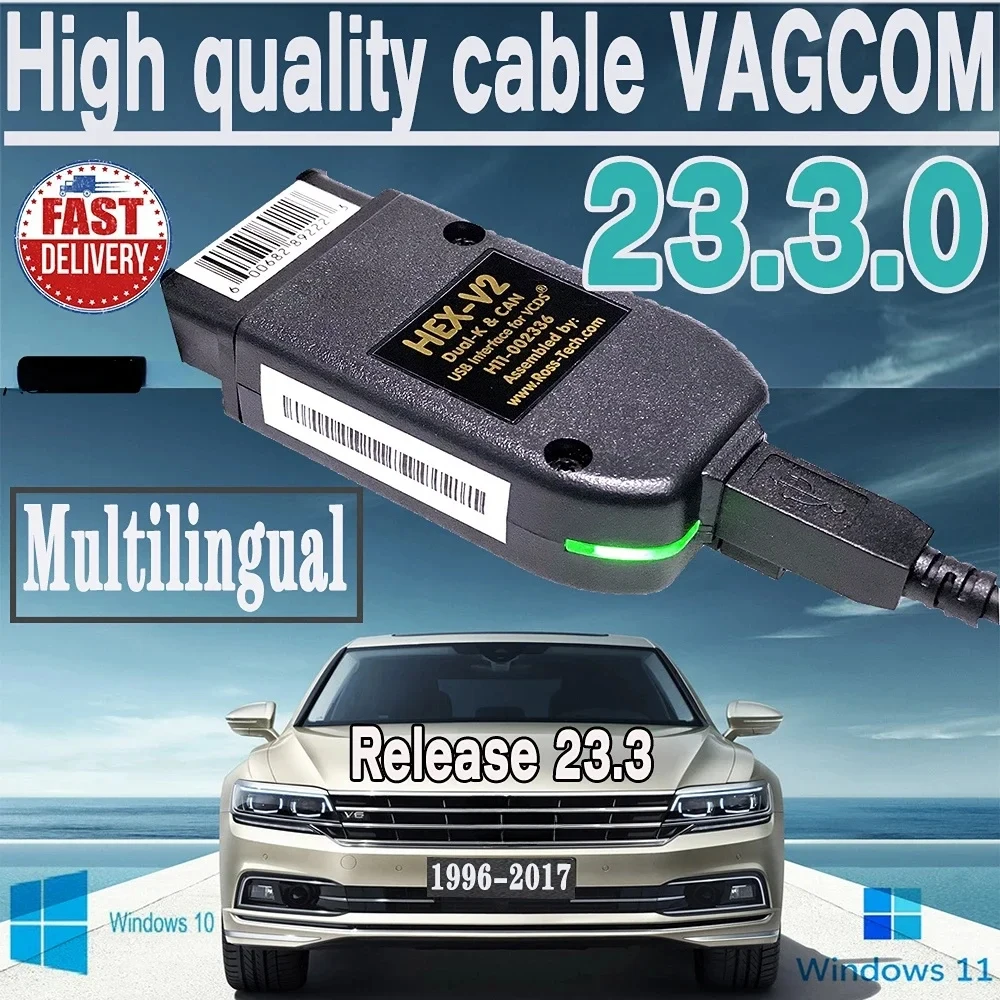 2023 VAGCAN Newest Vag Com Hex V2 23.3.0 Interface Can Original.