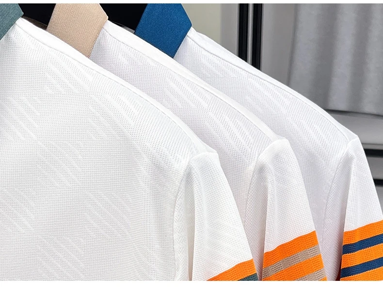 Fashion luxury short sleeve polo shirt summer new brand embroidered pocket trend striped color blocked T-shirt men's clothing 25 Sa7516da0ccee41b88916fa23df9260bf0