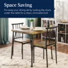3-Piece Dining Set Modern Dinings Table Set, Metal and Wood Square Dining Table for Kitchen, Dining Room, Dinette 6
