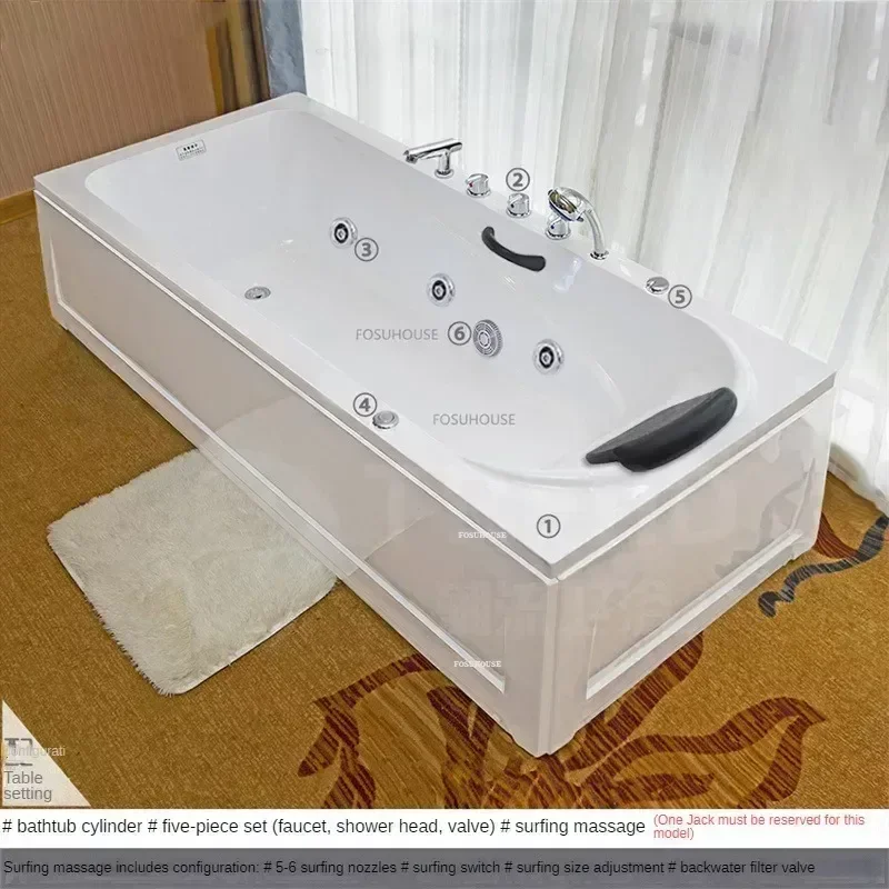 Household Bathroom Bathtub Independent Surf Massage European Style Acrylic Bathtub Light Luxury Aldult Spa Indoor Whirlpool Tub