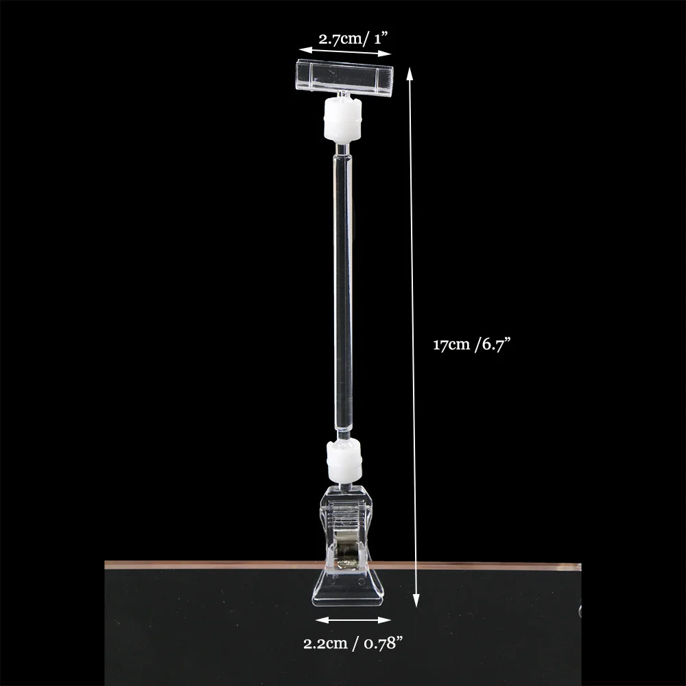 Clear POP Merchandise Plastic Sign Signage Paper Card Display Price Label Promotion Small Clips Holders In Retail