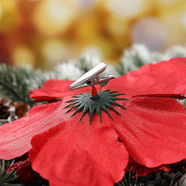 50 Pcs Mini Metal Clips For Christmas Flowers Christmas Tree Flower  Ornament Fixed Clip Xmas Noel Wreath/garland Decorations - Multi-purpose  Hooks - AliExpress