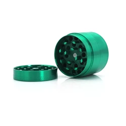 Multicolor Smoke Herb Grinder with Scraper - Premium Zinc Alloy 4-Part Crusher (Green)