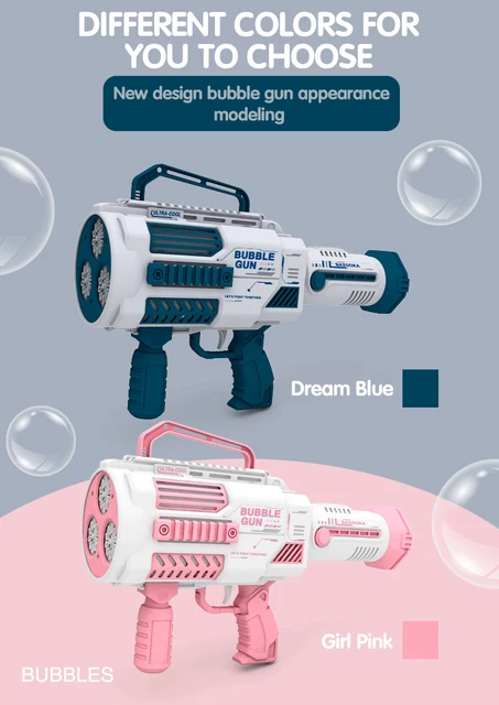 Reenovan Bubble Gun Rocket Launcher Gun - Bubble Blaster Gun with 16 OZ  Bubble - CacaceNY