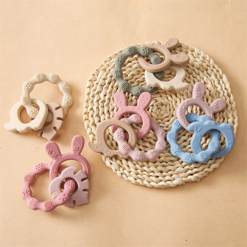 Teething Toys Baby Toys Silicone Anxiety Teethers Animal Bracelet 0 12 Months Cartoon Rattles Mobiles for Babies Silicone Teethers silicone teething toys