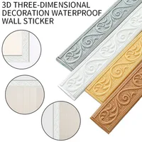 3D Wall Trim Line Skirting Sticker Self-Adhesive Vinyl Wall Trim Sticker 230*5*0.4cm Household Waterproof Baseboard Wall-paper