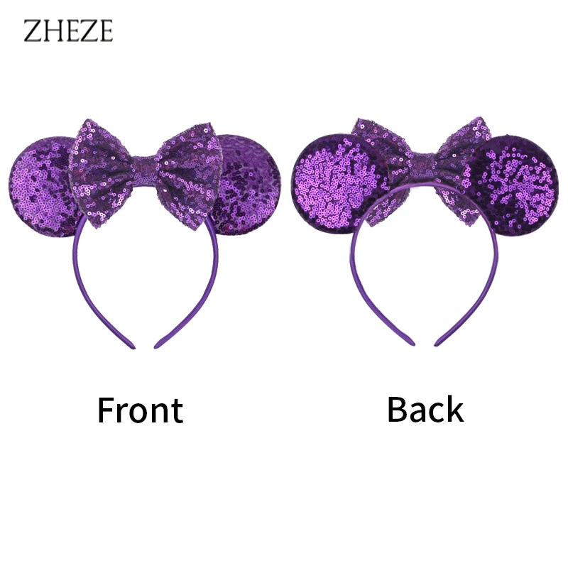 Trendiges Glitzer-Mausohren-Stirnband mit Pailletten, 12,7 cm Schleife, Boutique-Haarband mit Perlen, Krone, Mädchen, Festival, Party, Haarschmuck – Detail 10