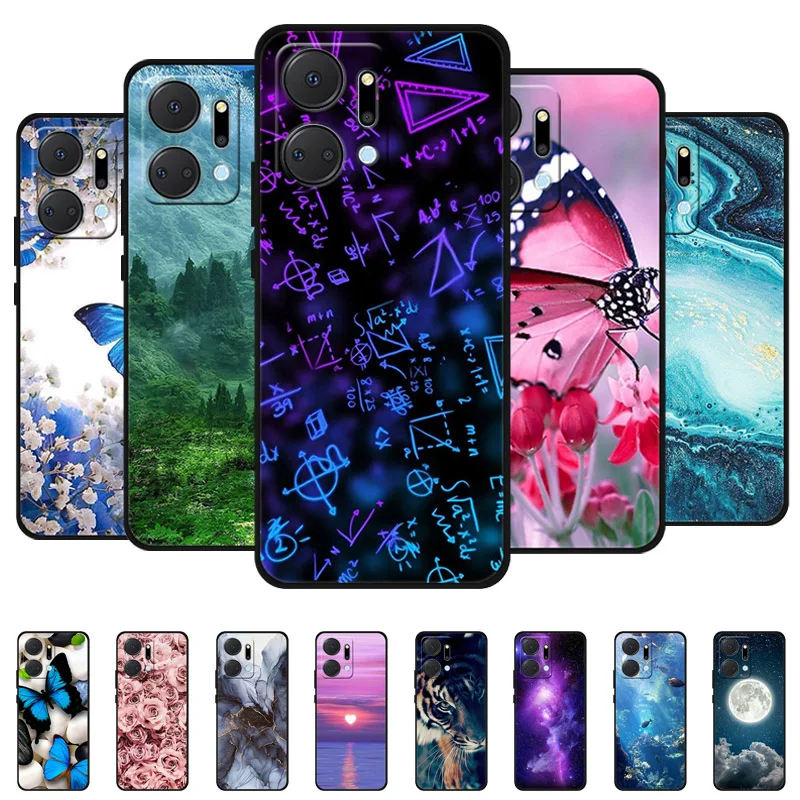 

For Honor X7a Case Cover For Honor X6a Silicone Soft Marble Black Bumper Funda Coque for Honor X8a X9a Full Protective Honorx6a