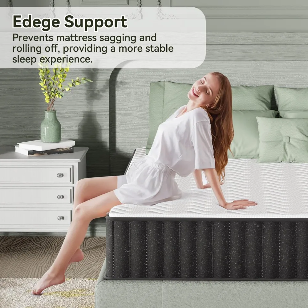 10 Inch Queen Memory Foam Mattress, Cooling Charcoal Mattress in a Box, Medium Firm for Back Pain Relief, Comfort and Support 5