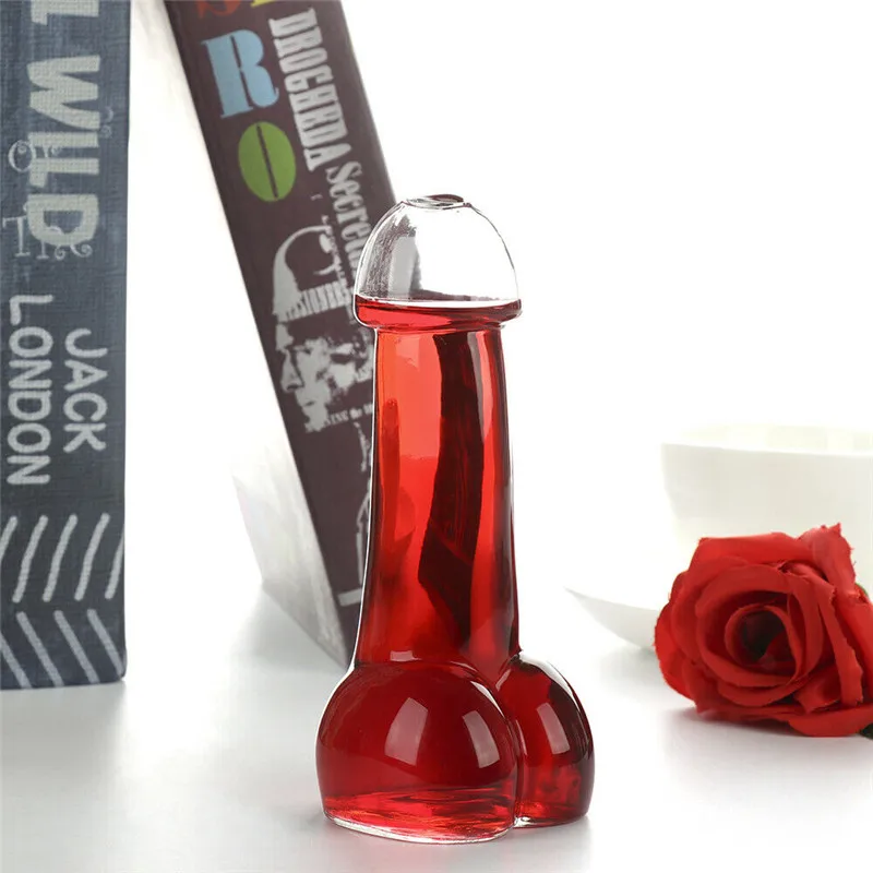 Glass Cup Dick Shot Glasses Pik Glas Cocktail Martini Mug Penis Willy Shaped Bottle Wine Portable Wineglass Beer Bachelor Party Cup Set