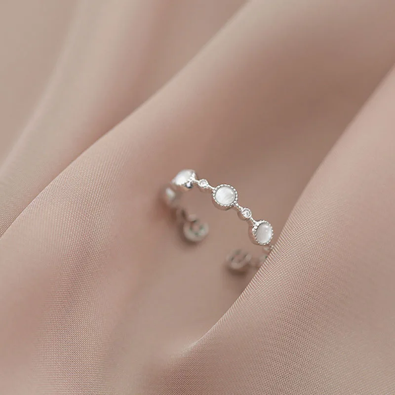 VENTFILLE  오팔 반지 여성 검지 손가락 오프닝 조절 꼬리 반지 패션 단순 하이 엔드 보석 선물