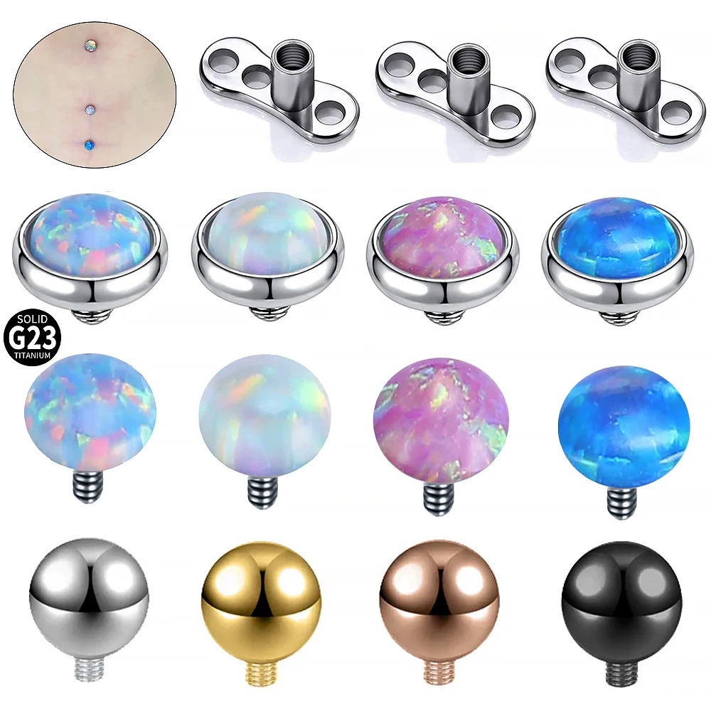 Titanium Opal Surface Piercing Accessori Per Ancoraggio Dermico Base Dermal Anchor Perforation Micro Skin Diver Piercing Jewelry