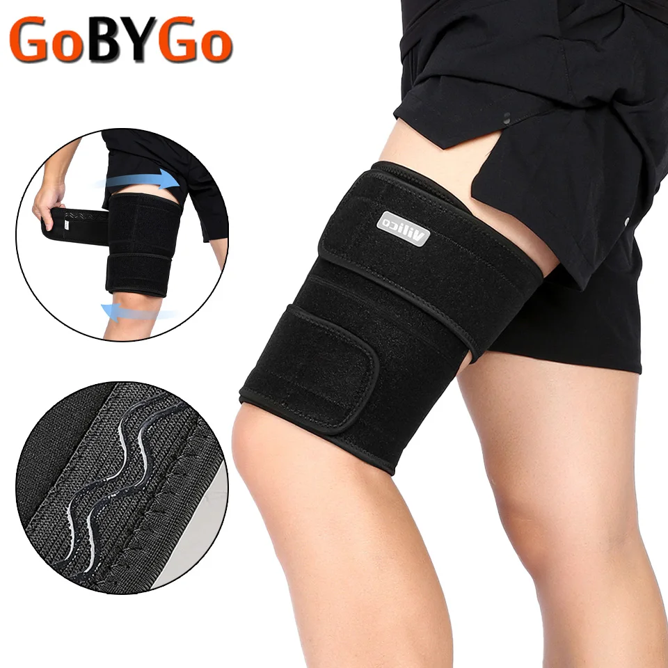 

Adjustable Leg Supports Legwarmers Women Men Fitness Running Elastic Compression Thigh Protector Upper Leg Sleeve Supports