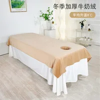 Beauty Salon Bed Sheets Milk Velvet Massage SPA Warm Bed Cover Sabanas Para Cama Soft Salon Sheets With/no Hole 1