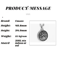 Travel Safe Compass St Christopher Stainless Steel Chain Necklaces for Men Fashion Jewelry Accessories 2