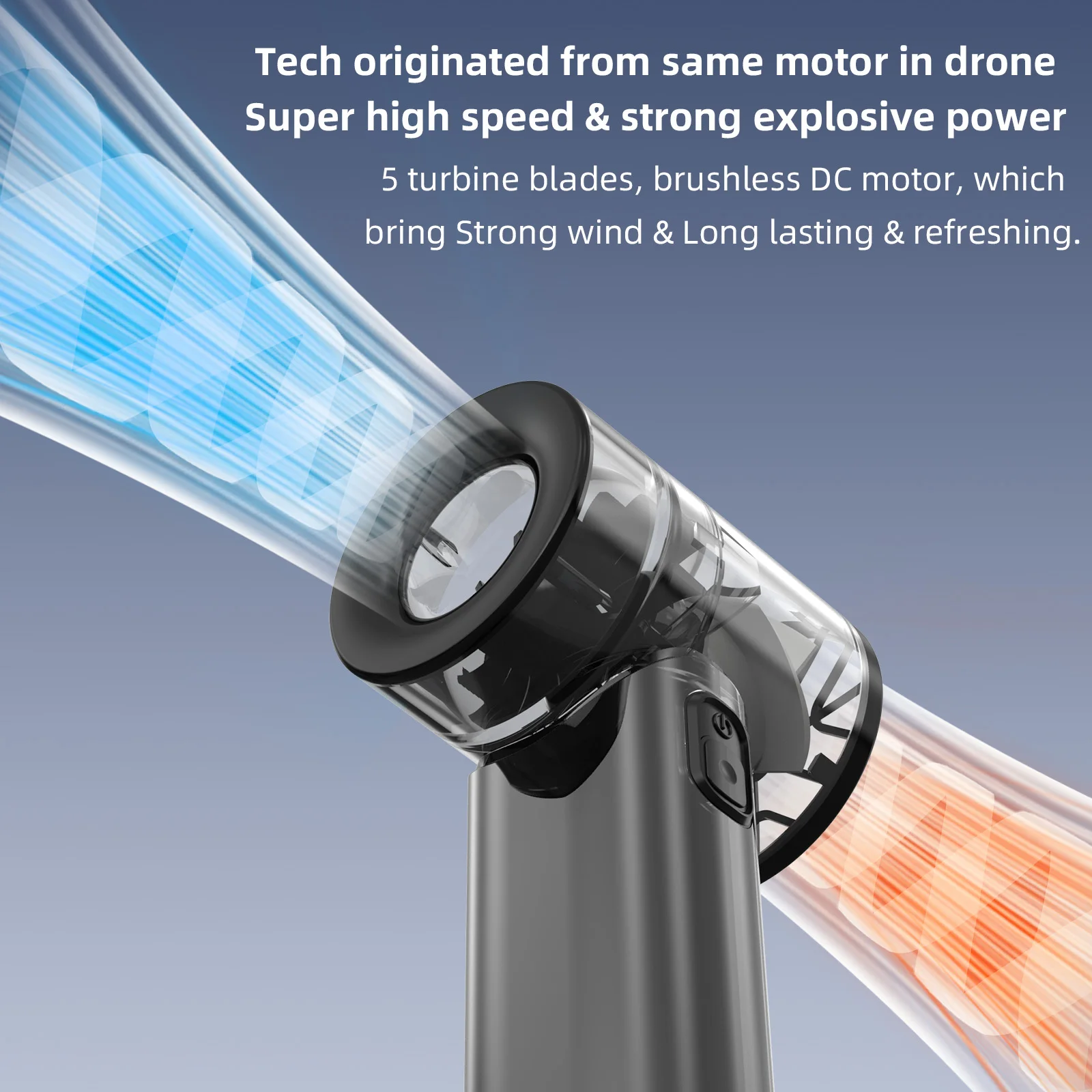 Rechargeable Handheld Fan, Stylish Design, Portable High Speed Fan - Small and Powerful for Outdoor Sports, Travel, Camping