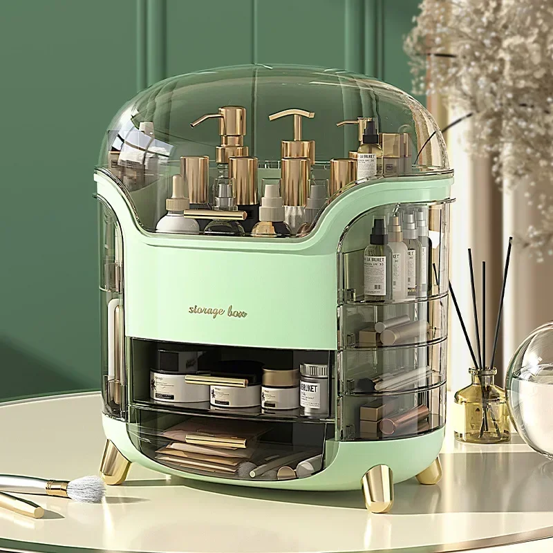 

Makeup Organizer Storage Desktop Lipstick Product Shelf Skin Care Drawer Box Cosmetic Large With Cover Capacity