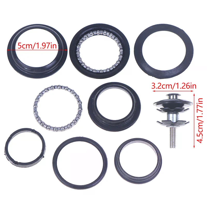 자전거 포크 자전거 부품 로드 바이크 블랙 알로이 44mm 1 1/8인치 자전거 스레드리스 헤드셋 헤드튜브 자전거 외부 헤드셋 부품