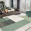 Simple Green Carpets for Living Room Decoration Hong Sofa Area Non-slip Floor Mat Light Luxury Bedroom Cloakroom Rugs Washable 2