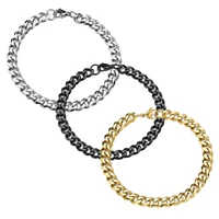Fashion Stainless Steel Men Curb Cuban Chain Bracelet Women Bracelet On Hand For Couple Unisex Wrist Hand Jewelry Gift Party 6