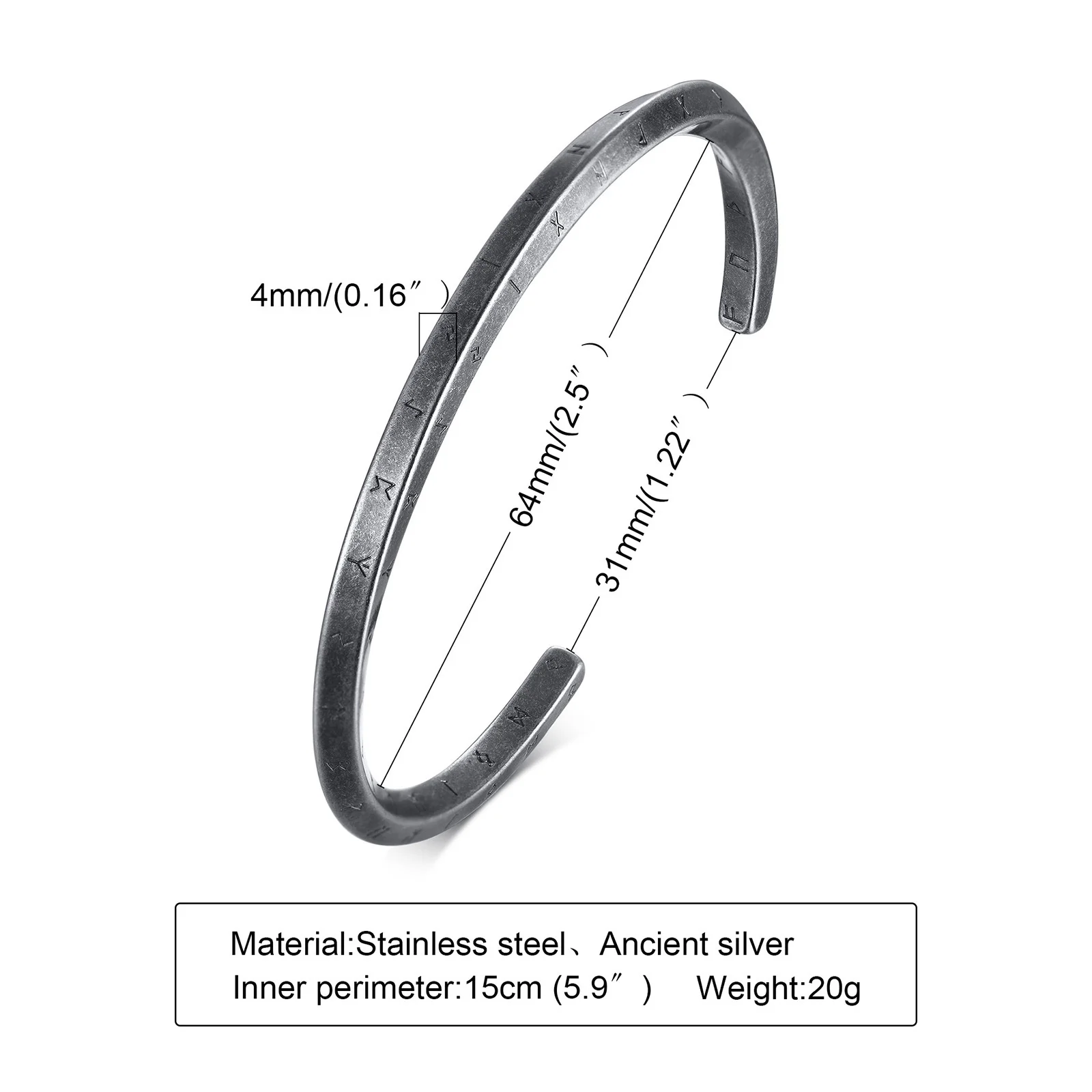 Stainless Steel Bracelet for Men Vintage Nordic